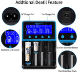18650 Battery Charger, Keenstone Smart Universal Charger LCD Display for Rechargeable Batteries Ni-MH Ni-Cd AA AAA Li-ion LiFePO4 IMR 10440 14500 16340 RCR123A 26650