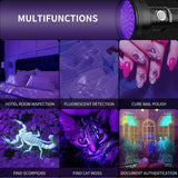 2 in 1 UV Tactical Flashlight Mini Ultraviolet Urine Detector