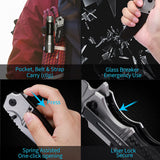 Handheld Flashlight Pocket Knife Set, Cheflaud LED Flashlight with 5 Modes Zoomable Water Resistant and Hunting Knife Combo for Outdoor Camping Hiking Fishing Traveling Men's Gift