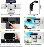 morpilot Solar Lights Outdoor, 214LED 1500lM Led Flood Lights, 360°Wide Angle Illumination with 3 Modes, IP65 Waterproof Motion Sensor Outdoor Lights for Garden Fence Yard Patio Garage