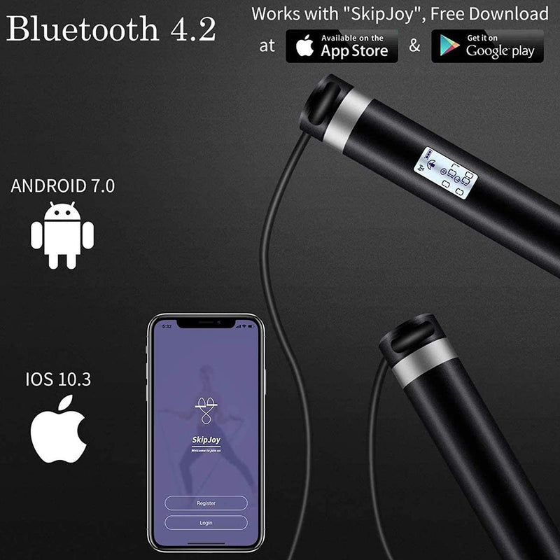 Jump Rope, Smart Jump Rope with APP Data Analysis, USB Rechargeable Skipping Rope with HD LED Display for Fitness, Crossfit, Gym, Burn Calorie - Adjustable Jumping Rope for Men, Women, Kids, Girls