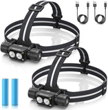 morpilot Headlamp, 1200 Lumens USB Rechargeable Head Lamps, IPX 65 Waterproof Headlight with Adjustable Headband, 5 Modes Led Headlamp Flashlight for Outdoor Camping Hiking Hard Hat Light