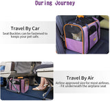 morpilot Pet Travel Carrier Bag, Portable Pet Bag - Folding Fabric Pet Carrier, Travel Carrier Bag for Dogs or Cats, Pet Cage with Locking Safety Zippers, Foldable Bowl, Airline Approved