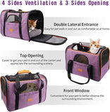 morpilot Pet Travel Carrier Bag, Portable Pet Bag - Folding Fabric Pet Carrier, Travel Carrier Bag for Dogs or Cats, Pet Cage with Locking Safety Zippers, Foldable Bowl, Airline Approved