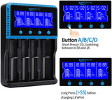 18650 Battery Charger, Keenstone Smart Universal Charger LCD Display for Rechargeable Batteries Ni-MH Ni-Cd AA AAA Li-ion LiFePO4 IMR 10440 14500 16340 RCR123A 26650
