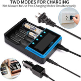 18650 Battery Charger, Keenstone Smart Universal Charger LCD Display for Rechargeable Batteries Ni-MH Ni-Cd AA AAA Li-ion LiFePO4 IMR 10440 14500 16340 RCR123A 26650