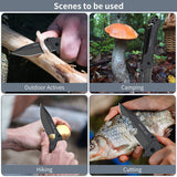 Pocket Knife Outdoor Camping Knife with Glass Breaker and Cutter Belt, Knife with Stainless Steel Handle for Camping, Picnic, Hunting Ideal Fathers Day Dad Gifts