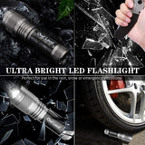 Handheld Flashlight Pocket Knife Set, Cheflaud LED Flashlight with 5 Modes Zoomable Water Resistant and Hunting Knife Combo for Outdoor Camping Hiking Fishing Traveling Men's Gift