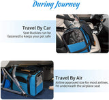 morpilot Pet Travel Carrier Bag, Portable Pet Bag - Folding Fabric Pet Carrier, Travel Carrier Bag for Dogs or Cats, Pet Cage with Locking Safety Zippers, Foldable Bowl, Airline Approved