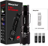 Morpilot UV Flashlight With Batteries, 2 in 1 Back Light & White Led Flashlight 5 Modes 500LM High Lumens Handheld Blacklight UV Torch Urine Detector for Spot Carpet Pet Urine Stain Catch Scorpions