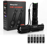 Morpilot UV Flashlight with Batteries 2 Pack, 2 in 1 Black Light & Handheld Flashlight 395nm Mini Light Torch Detector for Pet Stains, Scorpions
