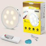 Morpilot Puck Lights 1 Pack, Rechargeable Under Cabinet Light, Closet Lights Battery Powered, Dimmable Led Cabinet Lighting with Wireless Remote, Under Counter Lights for Kitchen, Hallway, Stairs