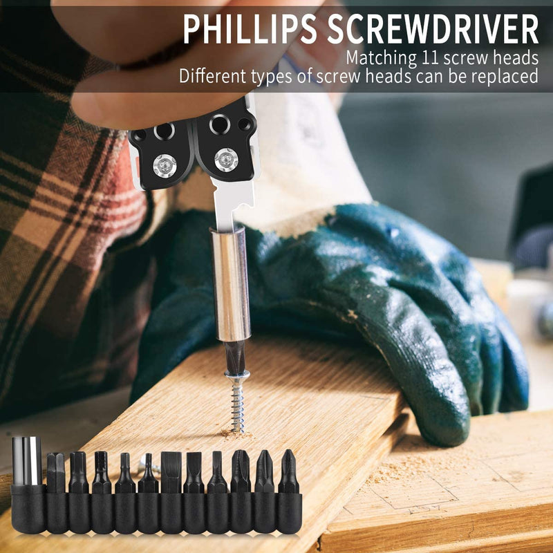 Multitool, 25 in 1 Multi Tool Pliers Stainless Steel Folding Pocket Knife Plier Kit with Durable Nylon Sheath for Outdoor Survival, Camping, Hiking, Hunting, Fishing