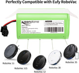 Keenstone 14.4V 2600mAh Li-ion Rechargeable Replacement Battery Compatible with Ecovacs Deebot N79S, N79, DN622, Eufy RoboVac 11, 11S, RoboVac 30, 30C, RoboVac 15C, 12, Amarey A800