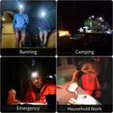morpilot Headlamp, 1200 Lumens USB Rechargeable Head Lamps, IPX 65 Waterproof Headlight with Adjustable Headband, 5 Modes Led Headlamp Flashlight for Outdoor Camping Hiking Hard Hat Light (2 Packs)