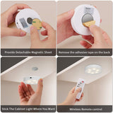 Morpilot Puck Lights 1 Pack, Rechargeable Under Cabinet Light, Closet Lights Battery Powered, Dimmable Led Cabinet Lighting with Wireless Remote, Under Counter Lights for Kitchen, Hallway, Stairs