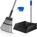 morpilot Large Pet Pooper Scooper, Bigger Dog Pooper Scooper, Adjustable Long Handle, Stainless Metal Tray, 11 Teeth Rake for Large, Medium, Small, Dogs and Pets, Great for Lawns, Grass