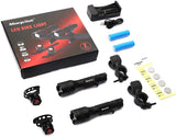 Rechargeable Bicycle Light, Bike Light with Free Tail Lights, Bright 700 Lumens Bike Headlight for Mountain Street Bikes Front and Back, 5 Modes LED Handheld Flashlight, Battery and Charger Included
