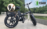 zhengbu 20 Inch Electric Bike for Adults Folding Electric Bicycle for Commuting 750W Commuter City E-Bikes Fat Tire Electric Mountain Bike for Men/Women Beach Snow Bike 48V 15AH Lithium-ion Battery