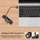 morpilot Headlamp, 1200 Lumens USB Rechargeable Head Lamps, IPX 65 Waterproof Headlight with Adjustable Headband, 5 Modes Led Headlamp Flashlight for Outdoor Camping Hiking Hard Hat Light (2 Packs)