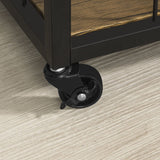 Cheflaud Rolling Bar Carts Serving Cart on Wheels, 3 -Tier Kitchen Storage Shelves Wine Rack Table with Portable and Wine Holders