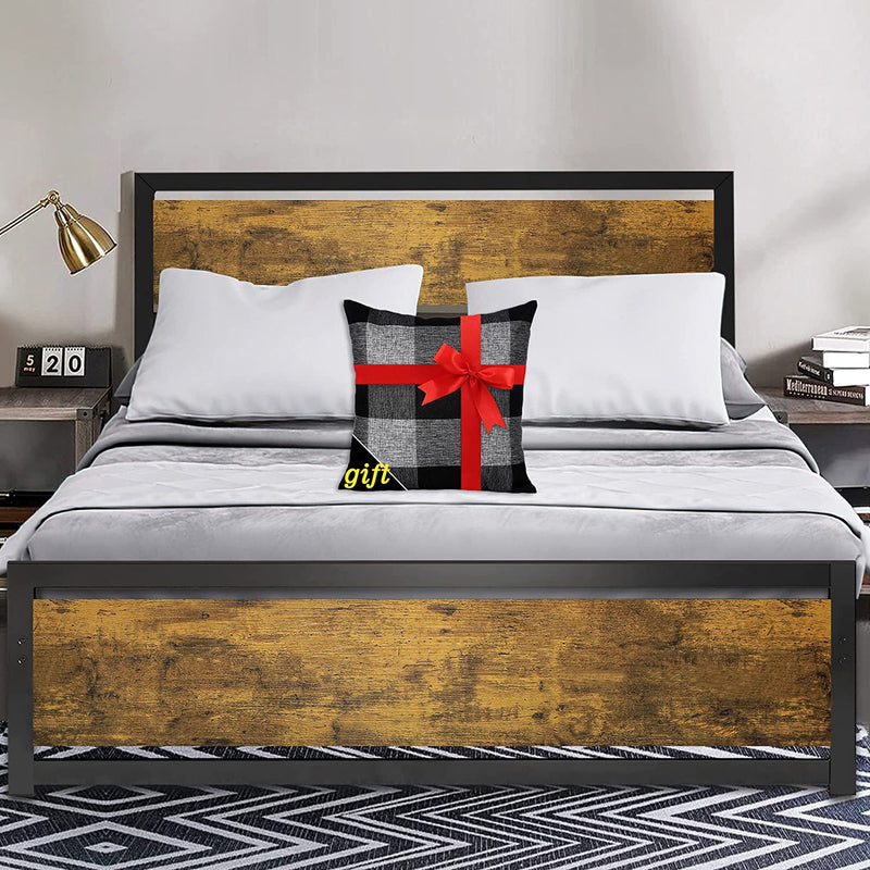 Queen Bed Frame with Headboard, Platform Metal Bed Frame Queen with 14 Heavy Duty Steel Slats, More Sturdy, Noise-Free, No Box Spring Needed