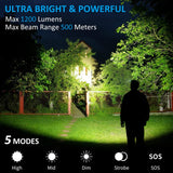 morpilot Headlamp, 1200 Lumens USB Rechargeable Head Lamps, IPX 65 Waterproof Headlight with Adjustable Headband, 5 Modes Led Headlamp Flashlight for Outdoor Camping Hiking Hard Hat Light