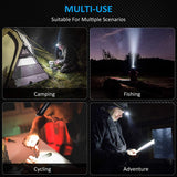 morpilot Headlamp, 1200 Lumens USB Rechargeable Head Lamps, IPX 65 Waterproof Headlight with Adjustable Headband, 5 Modes Led Headlamp Flashlight for Outdoor Camping Hiking Hard Hat Light