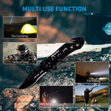 Morpilot Tactical Flashlight and Pocket Knives Set, Super Bright Handheld Flashlight and 5 in 1 Multitool Tactical Knife for Camping Hiking Backpacking Fishing