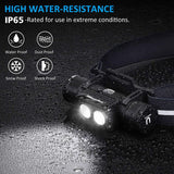 morpilot Headlamp, 1200 Lumens USB Rechargeable Head Lamps, IPX 65 Waterproof Headlight with Adjustable Headband, 5 Modes Led Headlamp Flashlight for Outdoor Camping Hiking Hard Hat Light