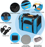 morpilot Pet Travel Carrier Bag, Portable Pet Bag - Folding Fabric Pet Carrier, Travel Carrier Bag for Dogs or Cats, Pet Cage with Locking Safety Zippers, Foldable Bowl, Airline Approved