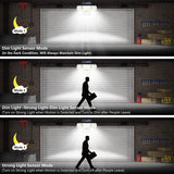 morpilot Solar Lights Outdoor, 214LED 1500lM Led Flood Lights, 360°Wide Angle Illumination with 3 Modes, IP65 Waterproof Motion Sensor Outdoor Lights for Garden Fence Yard Patio Garage