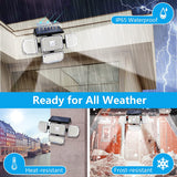 morpilot Solar Lights Outdoor, 214LED 1500lM Led Flood Lights, 360°Wide Angle Illumination with 3 Modes, IP65 Waterproof Motion Sensor Outdoor Lights for Garden Fence Yard Patio Garage