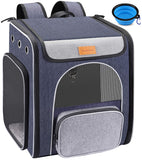 morpilot Dog Backpack, Foldable Cat Backpack Carrier for Cats and Small Dogs, Breathable Pet Carrier Backpack with Inner Safety Leash + Folding Dog Bowl, Ideal for Hiking, Traveling, Outdoor Use