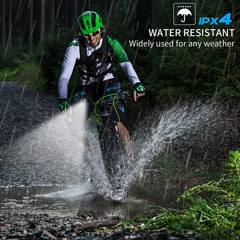 Rechargeable Bicycle Light, Bike Light with Free Tail Lights, Bright 700 Lumens Bike Headlight for Mountain Street Bikes Front and Back, 5 Modes LED Handheld Flashlight, Battery and Charger Included