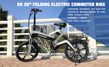 zhengbu Folding Electric Bikes for Adults 20 Inch Electric Commuter Bike Lightweight City Electric Bicycle Foldable E-Bikes for Womens/Mens 400W Motor Shimano 7 Speed 48V 10Ah Removable Battery