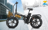 zhengbu 20 Inch Electric Bike for Adults Folding Electric Bicycle for Commuting 750W Commuter City E-Bikes Fat Tire Electric Mountain Bike for Men/Women Beach Snow Bike 48V 15AH Lithium-ion Battery