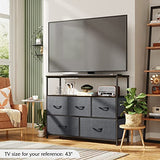 MONVANE 3-in-1 Television stand for 65 Inch TV Stands,with Open Shelves for Living Room, Black