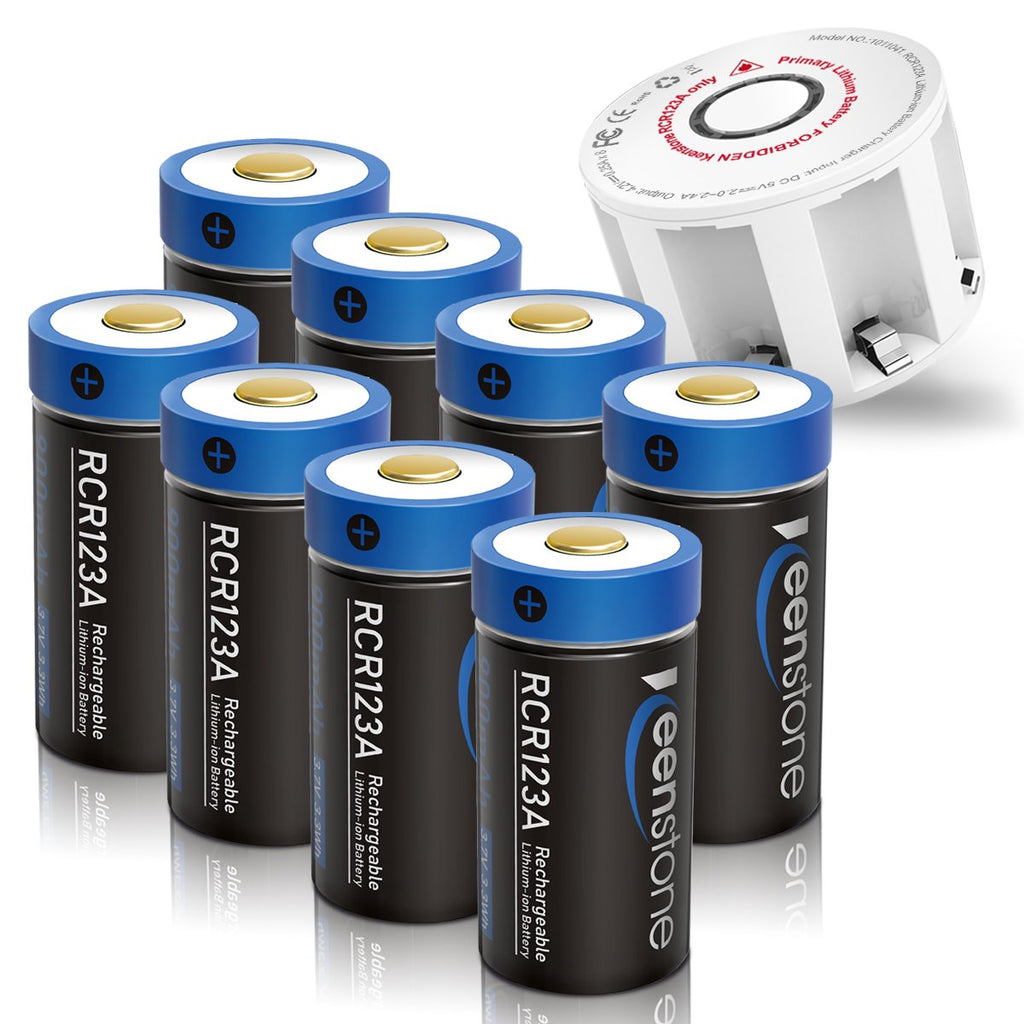 8Pcs 700mAh RCR123A Rechargeable Arlo Batteries