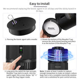 Bug Zapper Indoor, Morpilot Mosquito Trap for Gnat Fruit Flies with UV Light, Rechargeable Mosquito Killer Lamp Built-in Mosquito Attractant, Silent Fan and Sticky Glue Boards Black