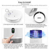 Bug Zapper Indoor, Morpilot Mosquito Trap for Gnat Fruit Flies with UV Light, Rechargeable Mosquito Killer Lamp Built-in Mosquito Attractant, Silent Fan and Sticky Glue Boards White
