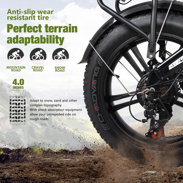 Folding Electric Bike Electric Commuter Bicycles 20 Inch Commuting Bike Foldable City E-Bikes for Adults 400W Motor Shimano 7-Speed 48V 10AH Removable Battery