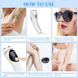 IPL Hair Removal Device，LCD Permanent Painless Laser Hair Removal , With Precision Head for Women and men Facial Whole Body use , 2 Modes and 5 Levels ,Safe and professional, White