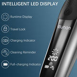 Electric Shavers for Men and Nose Hair Trimmer Set, Eunon IPX 7 Waterproof Wet & Dry Pop-upElectric Razor Sideburn Trimmer Intelligent Razors with Digital Display, Black