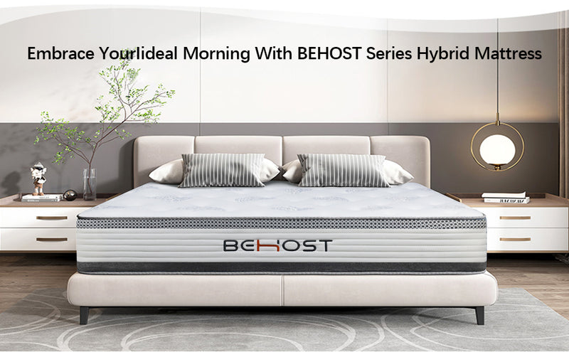 Behost 10" King Innerspring Mattress in a  Box, Memory Foam and Individual Pocket Spring Medium Firm Mattress,Pressure Relief and Supportive