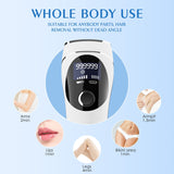 IPL Hair Removal Device，LCD Permanent Painless Laser Hair Removal , With Precision Head for Women and men Facial Whole Body use , 2 Modes and 5 Levels ,Safe and professional, White