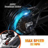 26 Inch Electric Bike for Adults Fat Tire Mountain Bike Snow Beach Electric Bicycle for Men Folding Commuter City E-Bikes Shimano 7-Speed 48V 10AH Removable Battery