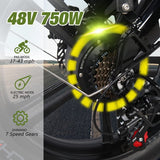 Folding Electric Bike Electric Commuter Bicycles 20 Inch Commuting Bike Foldable City E-Bikes for Adults 400W Motor Shimano 7-Speed 48V 10AH Removable Battery