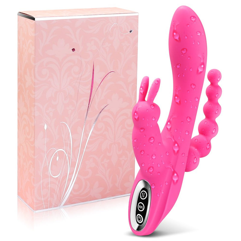 3 In 1 Rabbit Vibrator Dildo Rechargeable Vibrator
