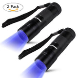 Morpilot 2 Pcs Multifunctional UV Flashlight 12Leds Ultraviolet Blacklight Pet Dog Stain & Urine Detector Light Torch Ultra Violet Flashlight - 3.8*1.2*1.2Inches